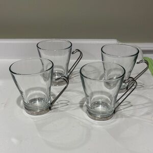 Bormioli Rocco Italian Mid Century Modern Tempered Cappuccino Expresso Tea Cups